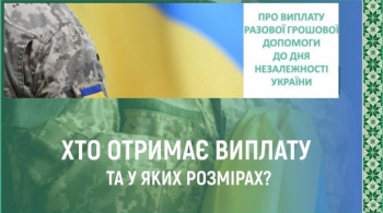 Виплата разової грошової допомоги  до Дня Незалежності України у 2023 році